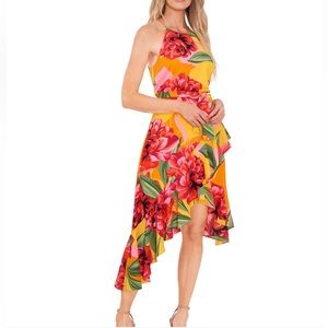 Women”s Sleeveless Halter Neck High Low Maxi Dress